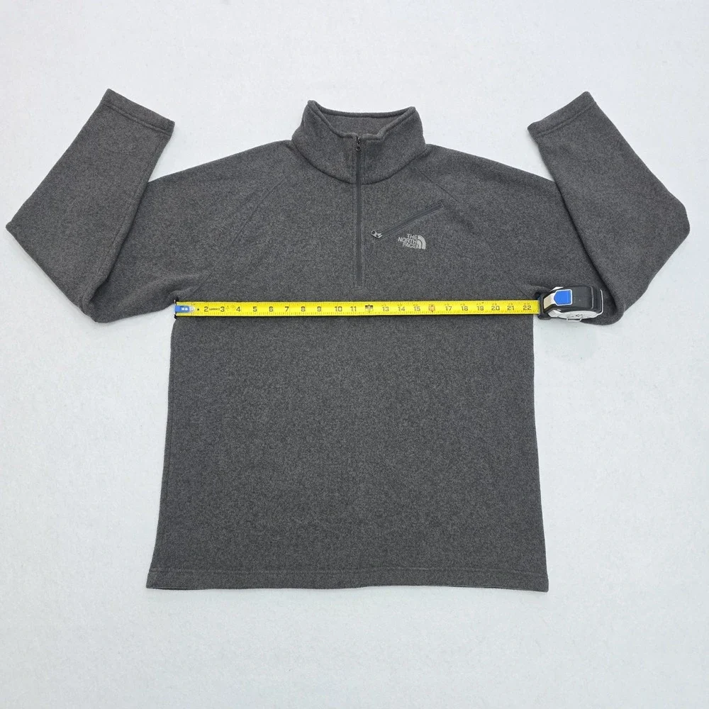 The North Face Mens Large Gray Quarter Zip Fleece Pullover Sweater Jacket